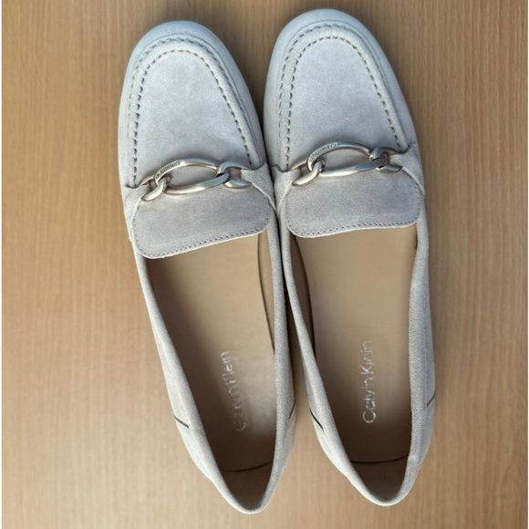 Calvin Klein Women Suede Leather Loafers SZ 10 M Light Natural - Taupe - Picture 4 of 10